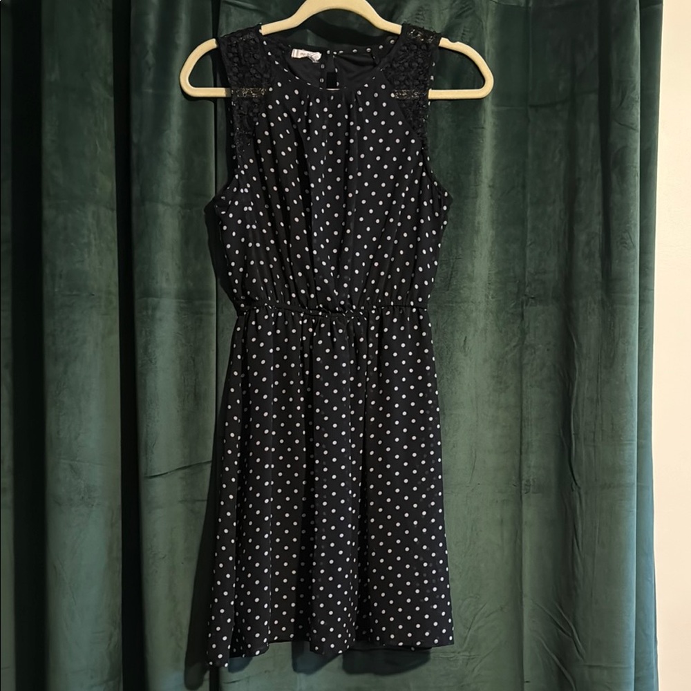 Elegant Black Polka Dot Dress